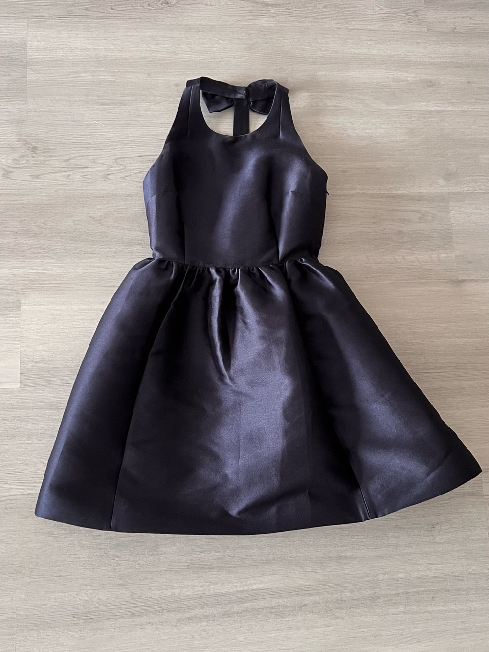 kate spade Black Satin Halter Bow-Back Mini Dress - Picture 2 of 12